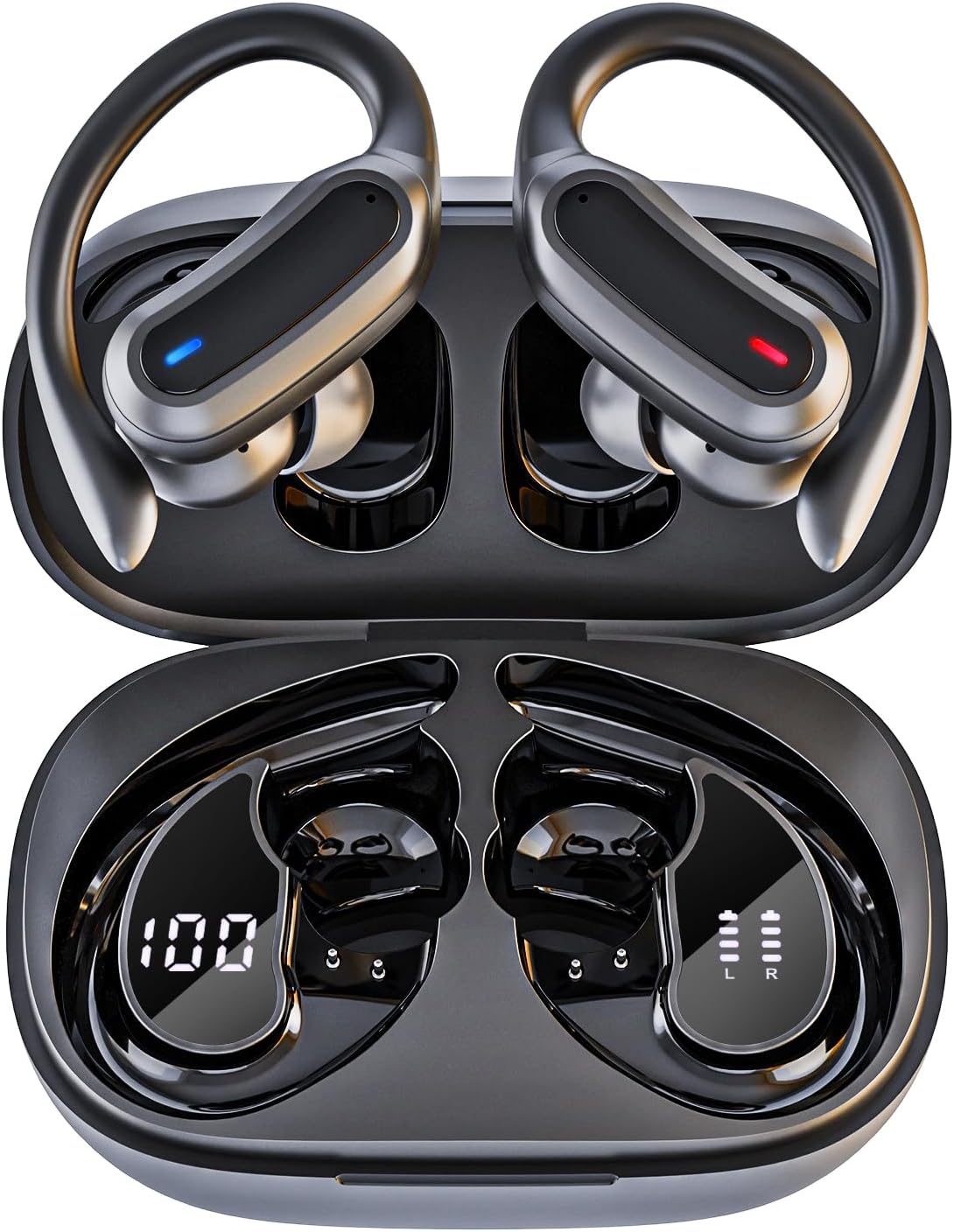 Wireless Earbuds, Bluetooth 5.3 Headphones, True Wireless Stereo Earphones with IPX6 Waterproof, Noise Cancelling Mic, Fast Charging and Comfort Fit Ear Buds for Sports, Workouts - Black - Image 9